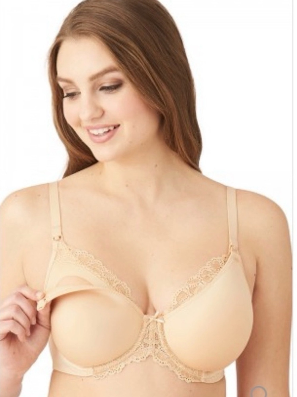 Wacoal Nude Lace-Trim Nursing T-Shirt Bra 38DD